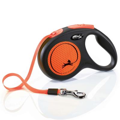 Flexi Rollleine New Neon Gurt Neonorange 5m