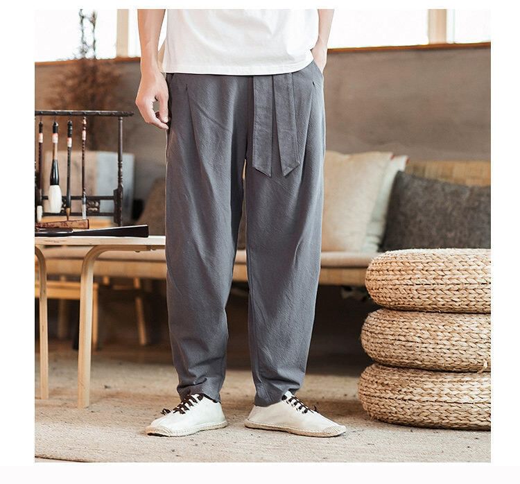 Ninine - Mid Rise Plain Cropped Tapered Pants