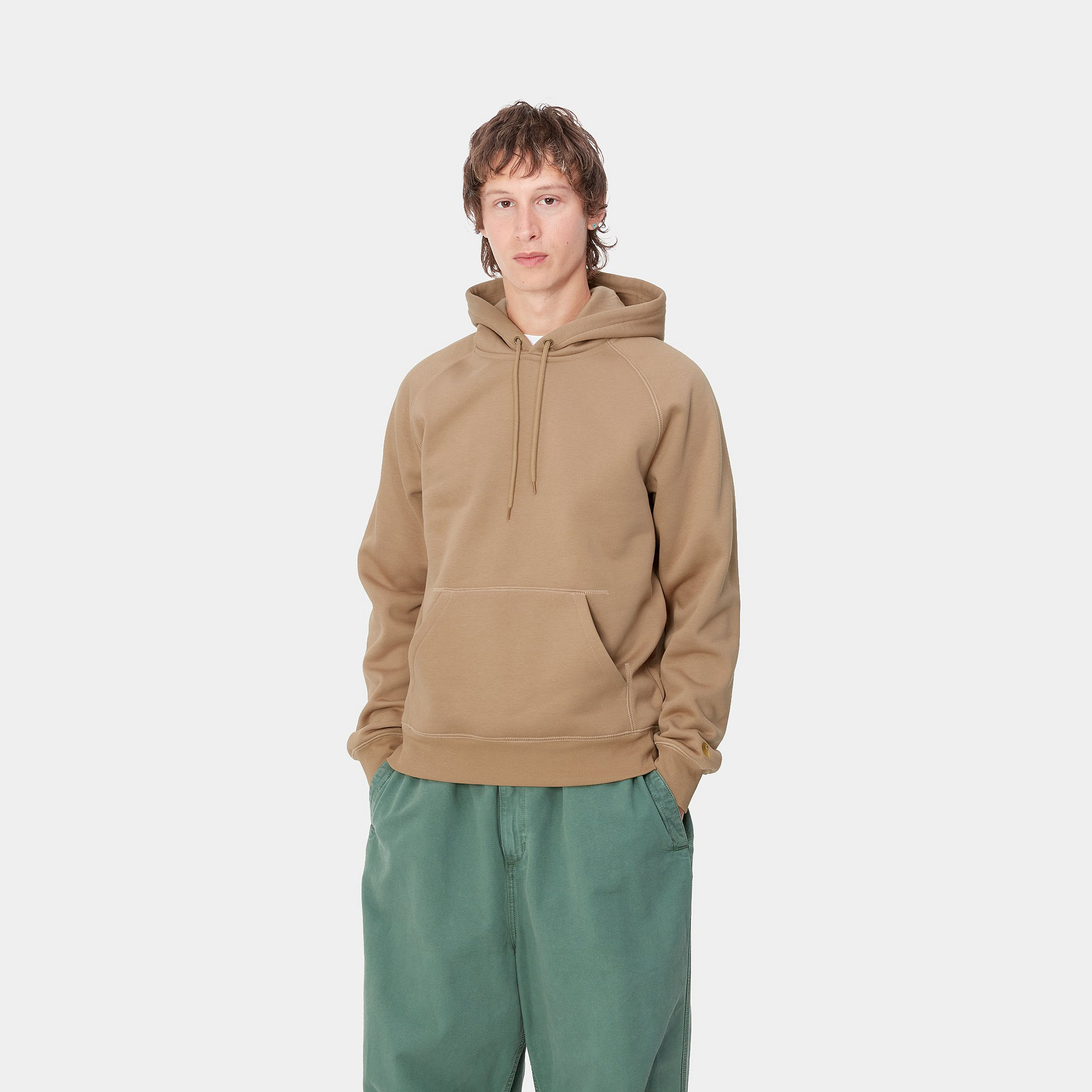 Carhartt WIP Hooded Chase Sweat Duck Blue / Gold
