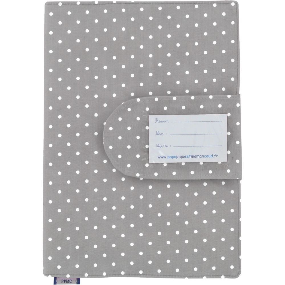Protège Carnet De Santé Pois Gris Clair