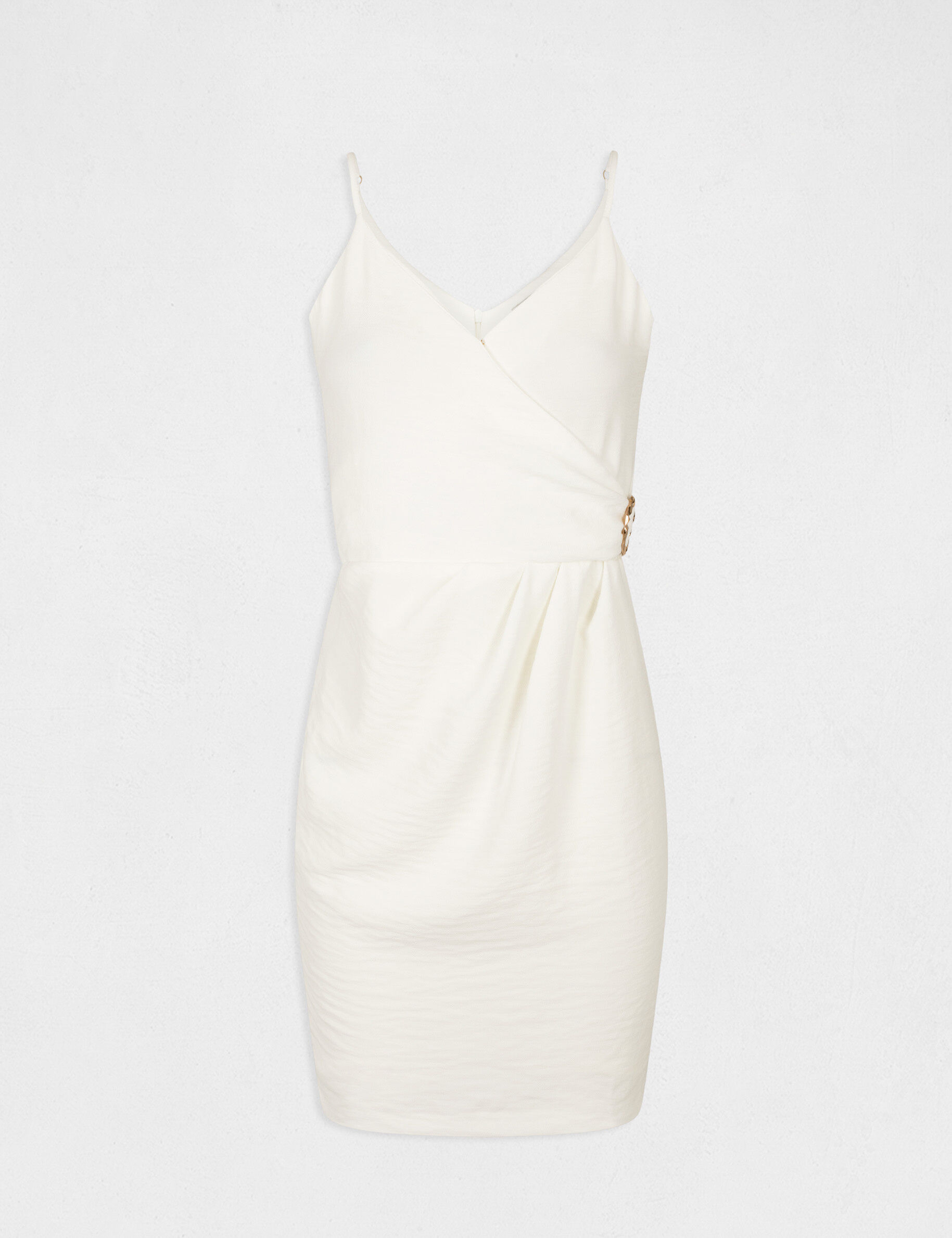 Robe ajustée avec effet drapé ecru femme - ecru