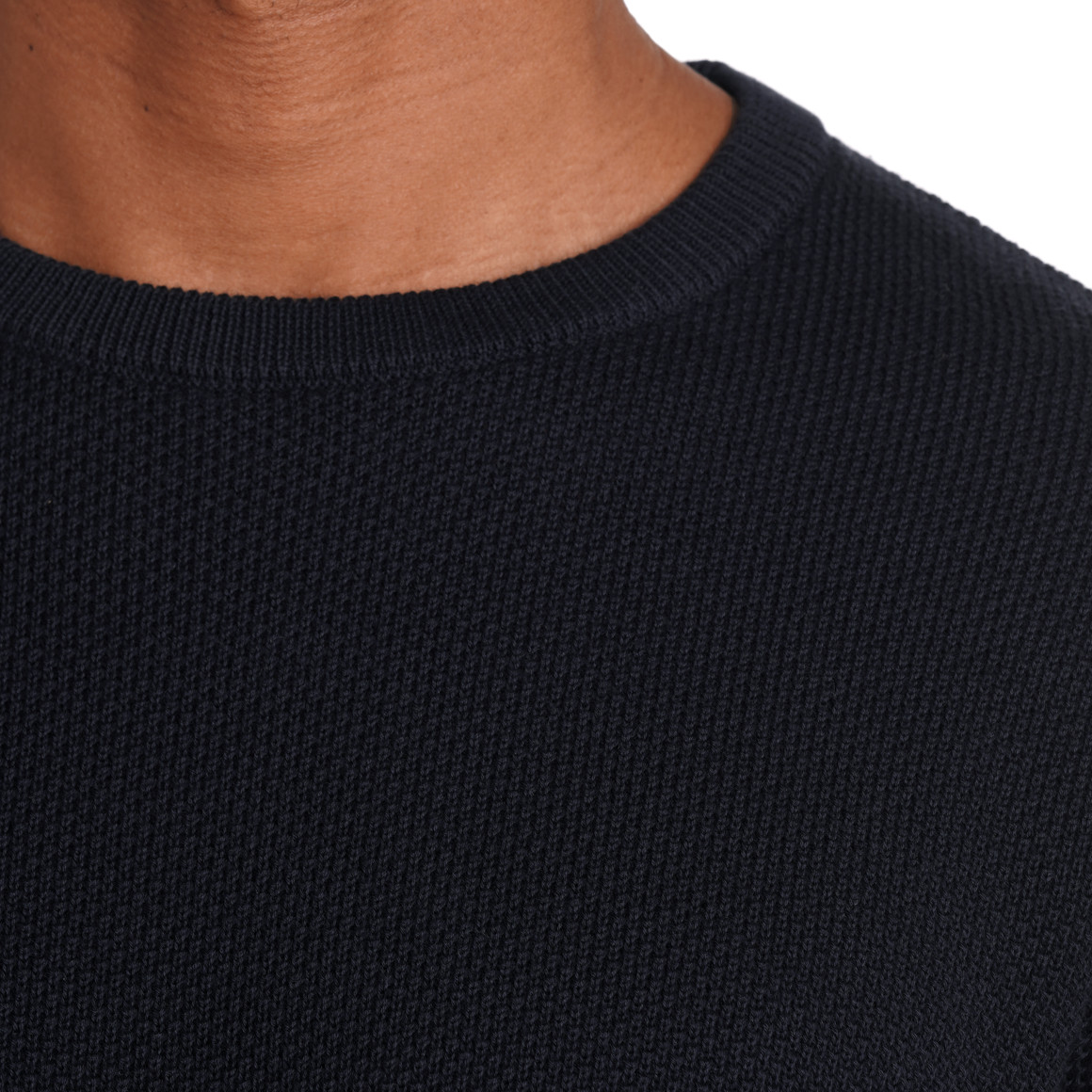 VanVaan Herren Strickpullover mit Struktur dunkelblau