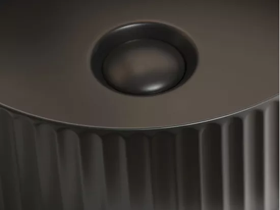 Vasque à poser en céramique striée ronde - Noir mat - 36 cm - PEDARA