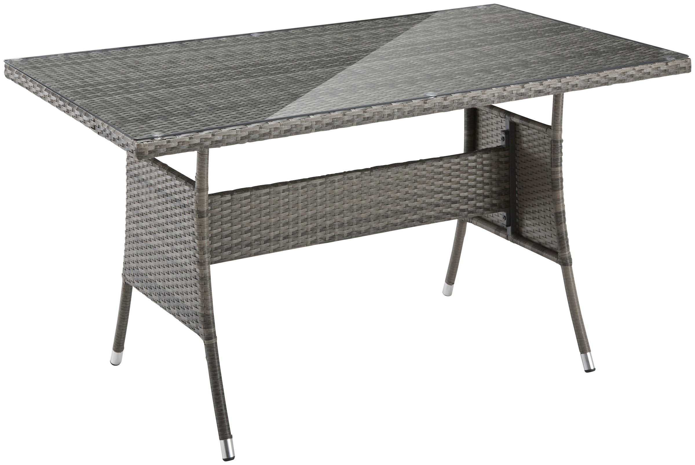 MERXX Garten-Essgruppe »Costa Rica, TOPSELLER!« 6x Sessel, 1x Tisch 140x80 cm, inkl. Sitzkissen, OTTOs Choice, 13 Stk. tlg. Polyrattan, Tischplatte aus Sicherheitsglas, Unser Dauertiefpreis