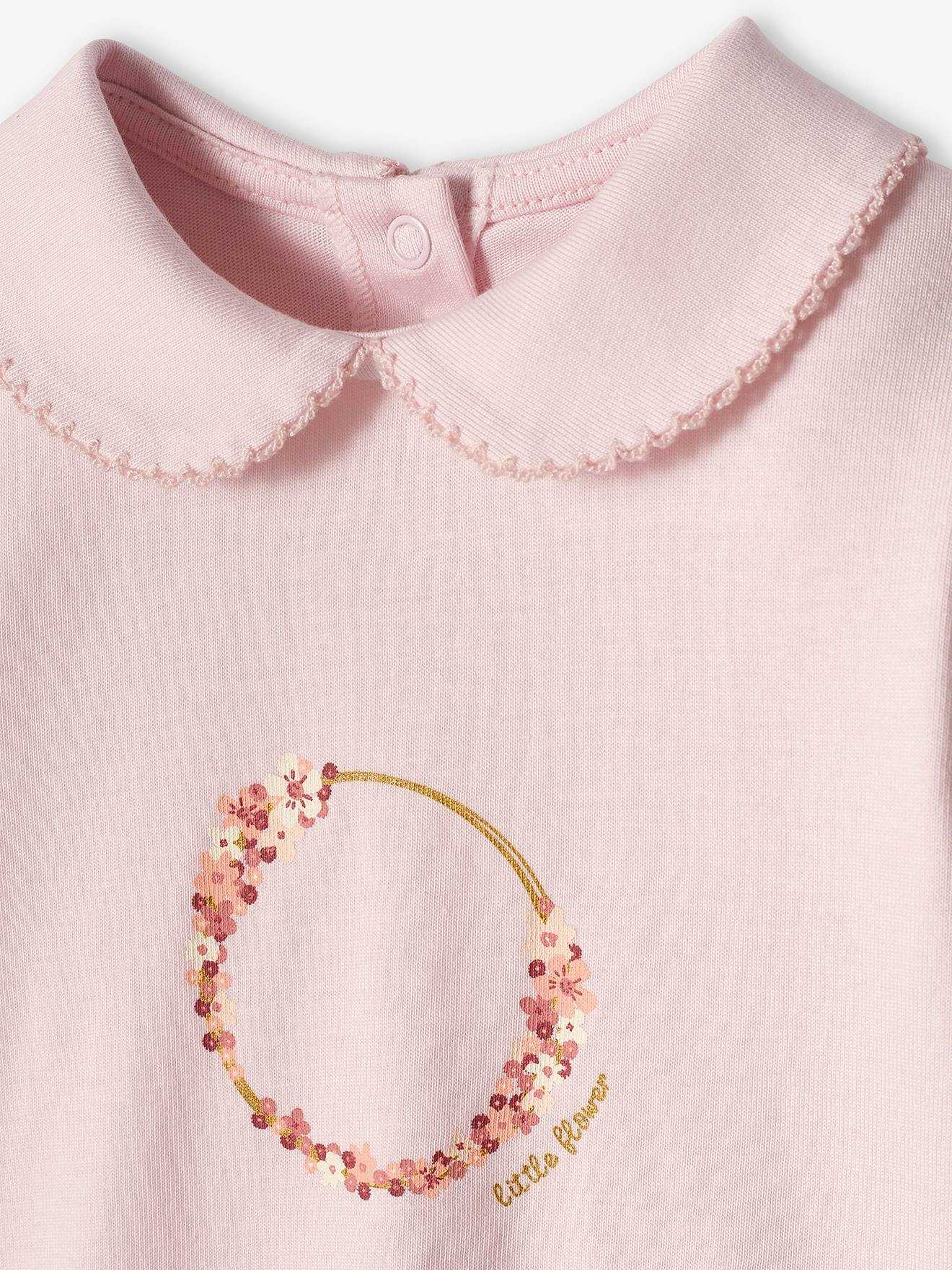 Conjunto de 2 pijamas de malha para bebê menina, na cor lilás.