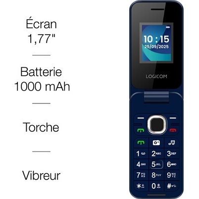 Téléphone portable basique Logicom FLEEP460/Bleu