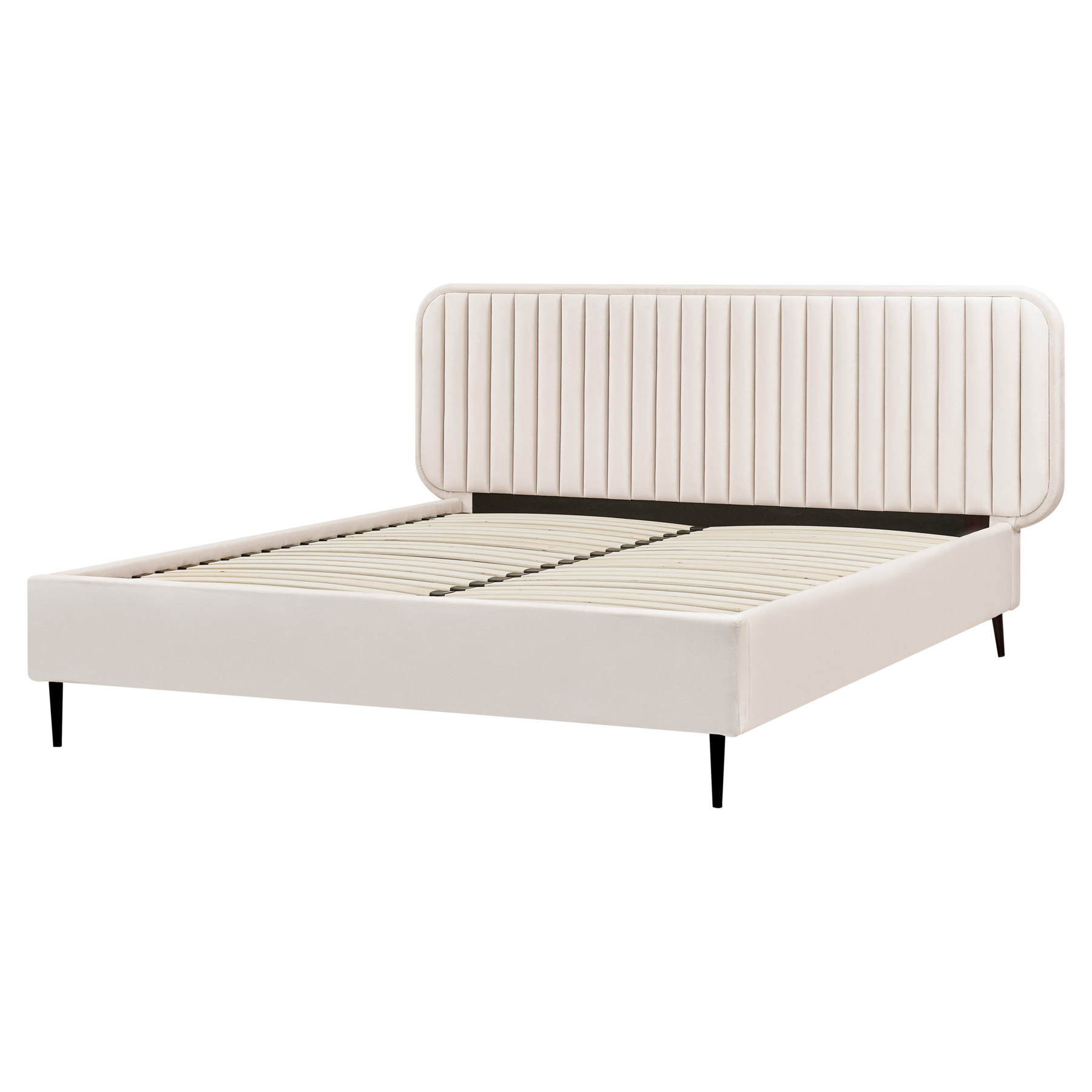 Beliani - BRIN - Tweepersoonsbed - Beige - 160 x 200 cm - Fluweel