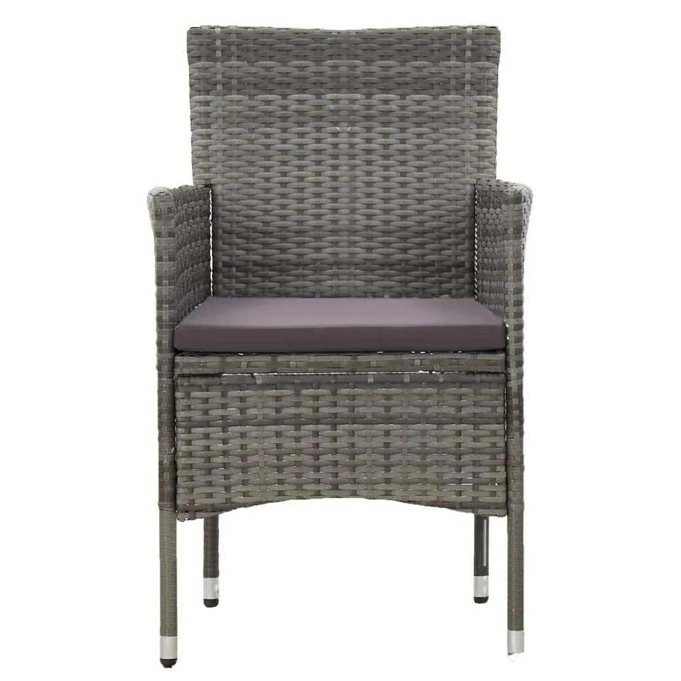 vidaXL - Bistroset - Grijs - Poly rattan