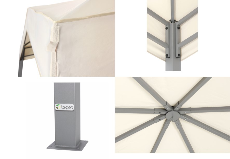 Pavillion + ein Dach MARABO - beige - 305x305 cm