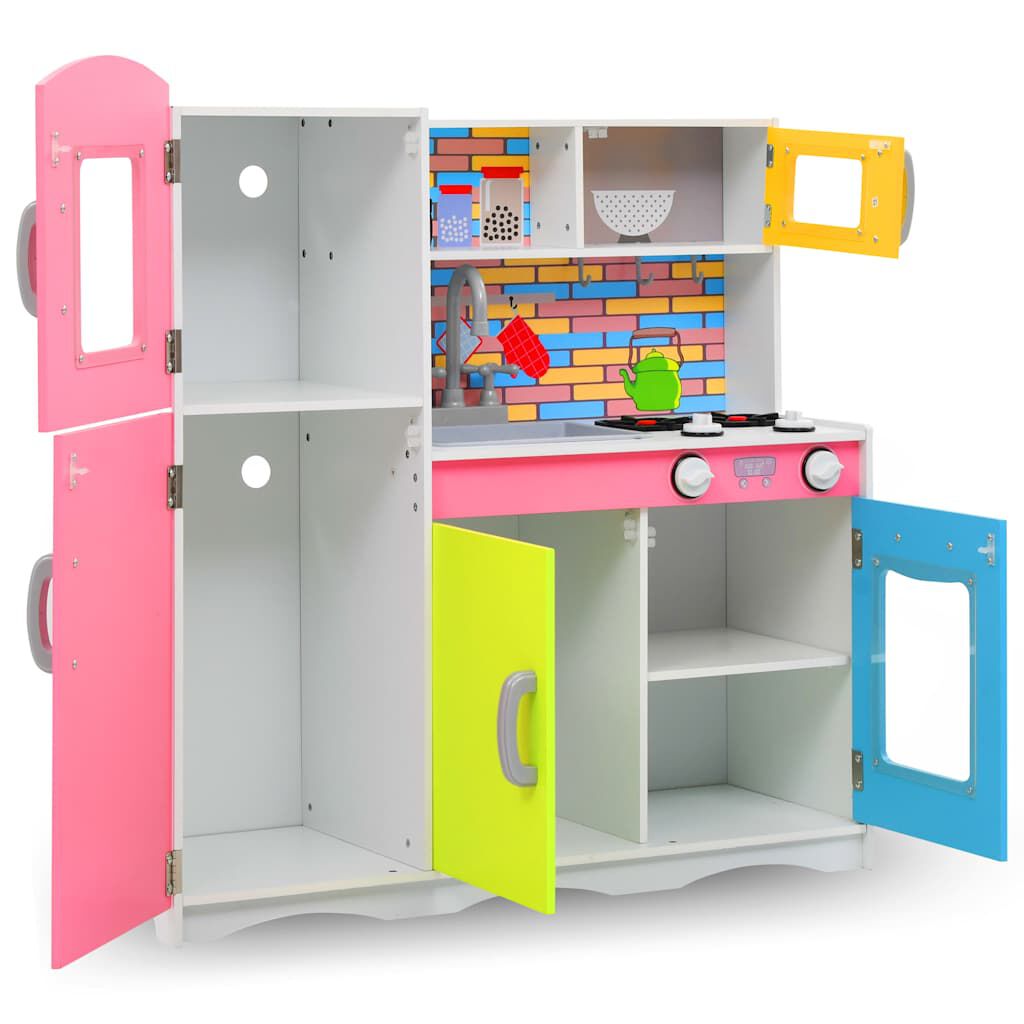 vidaXL Speelkeuken, MDF, 80 x 30 x 85 cm, Multicolor