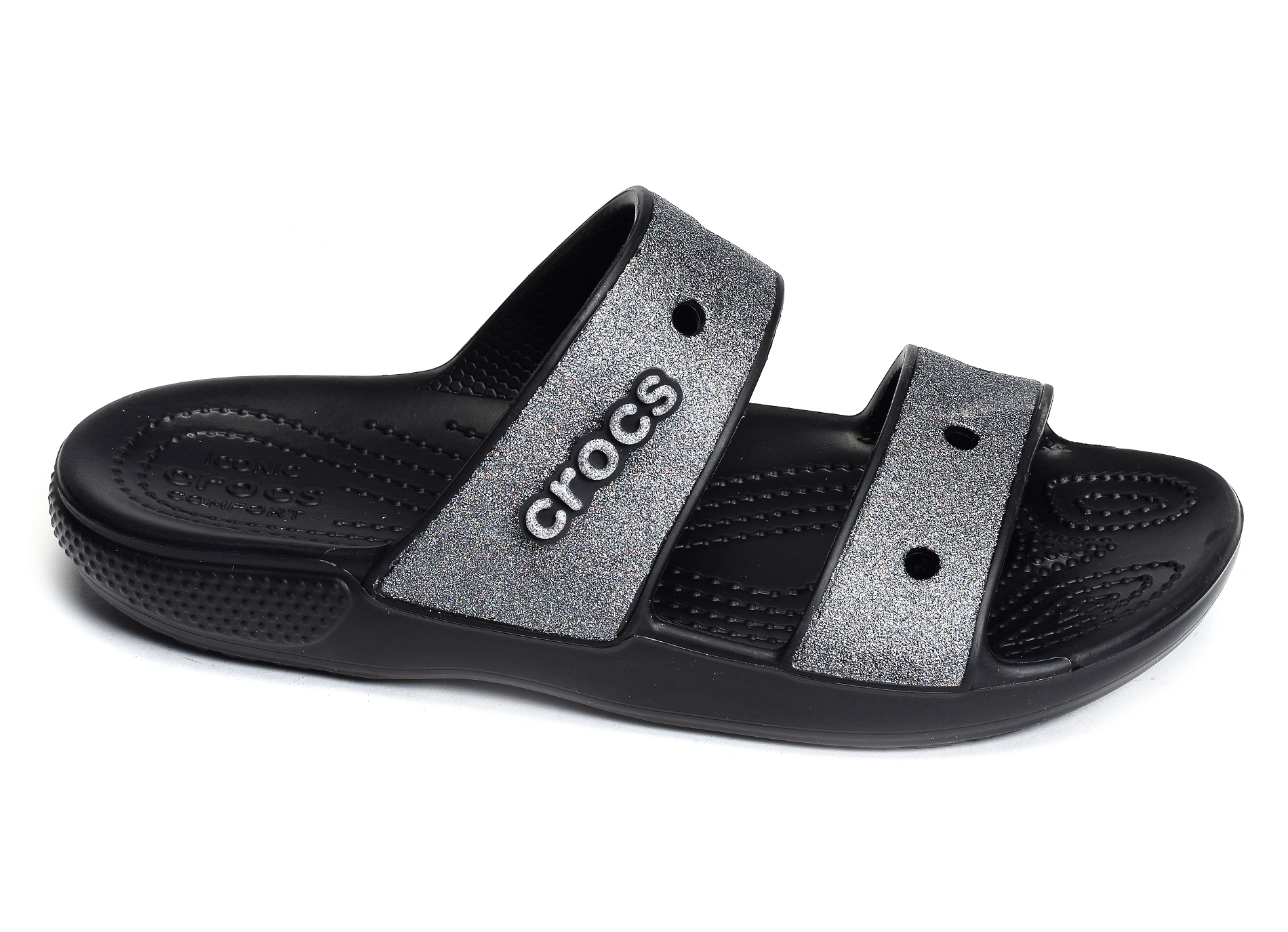 Classic crocs glitter ii sandal noir argent