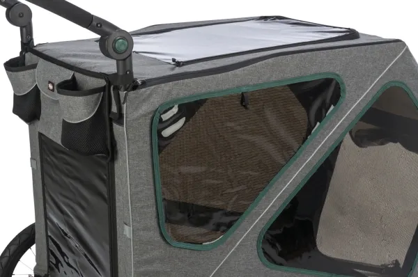 Trixie Bicycle trailer, S: 64 × 92 × 80/130 cm, grey/sage