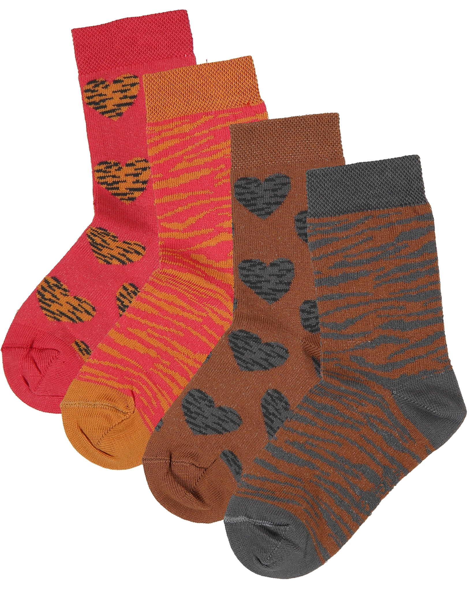 Socken TIGERHERZ 4er-Pack in caramel/toffee