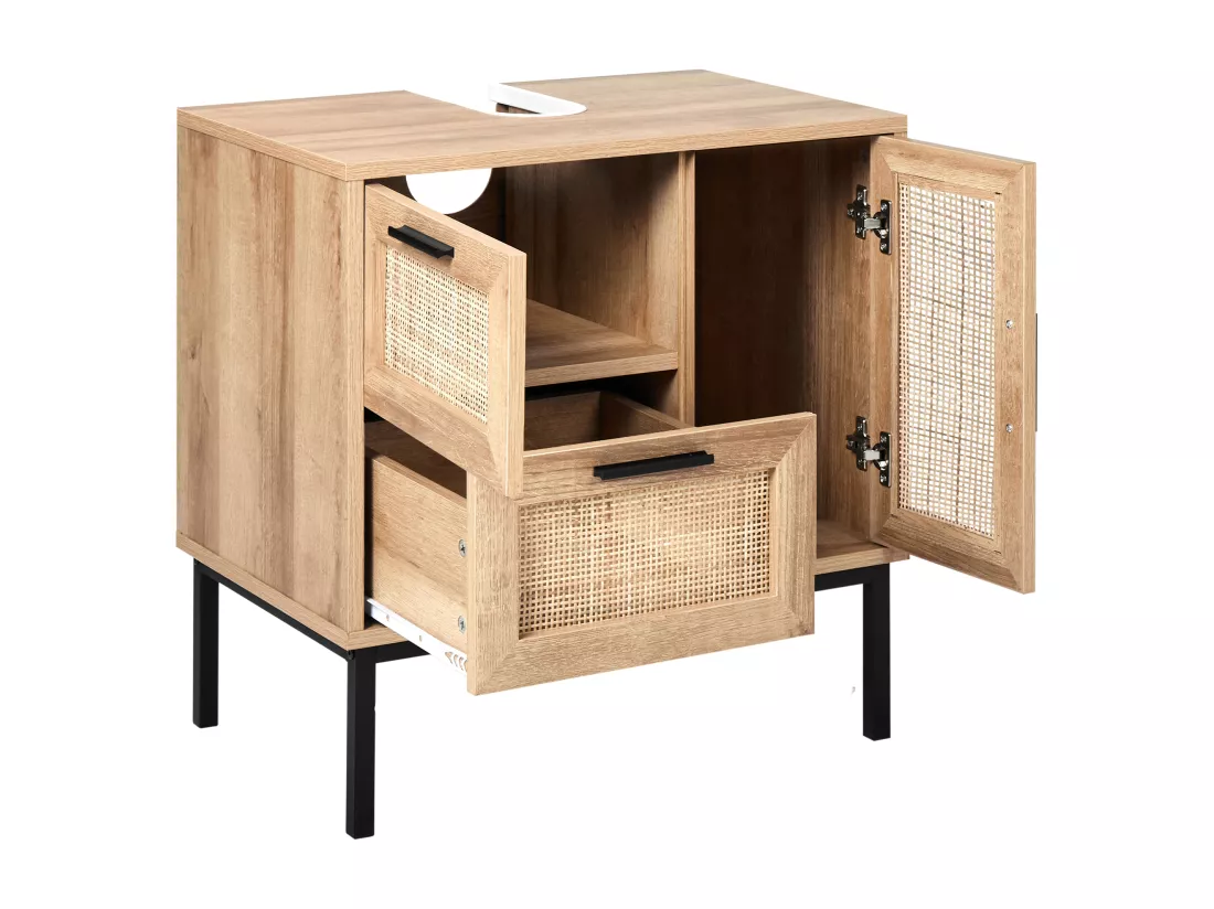 Meuble de salle de bain ROSELL 60 cm 40 cm 60 cm Marron clair
