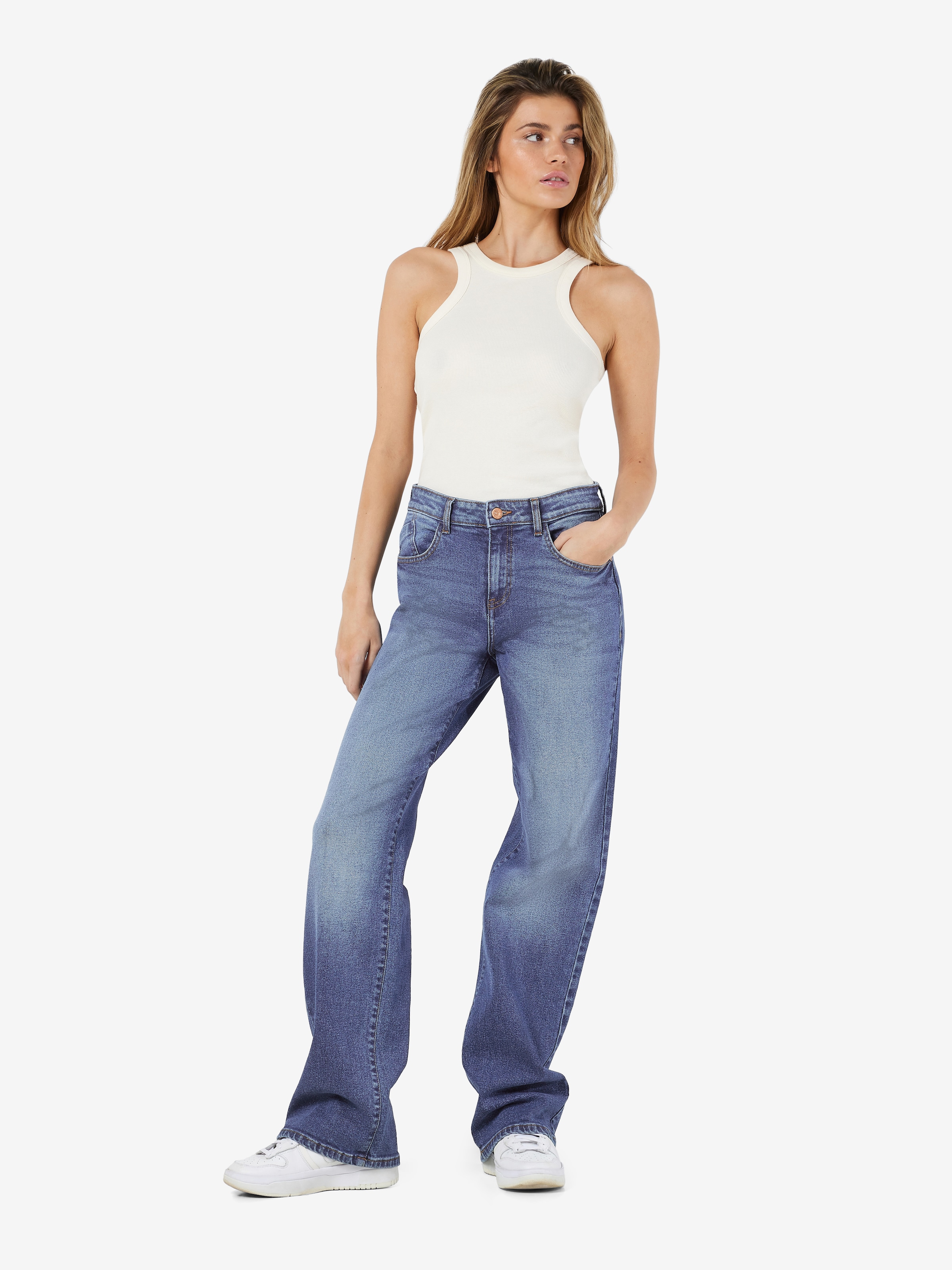 Noisy may Weite Jeans »NMYOLANDA NW WIDE JEANS AZ308MB FWD NOOS«, extra lang