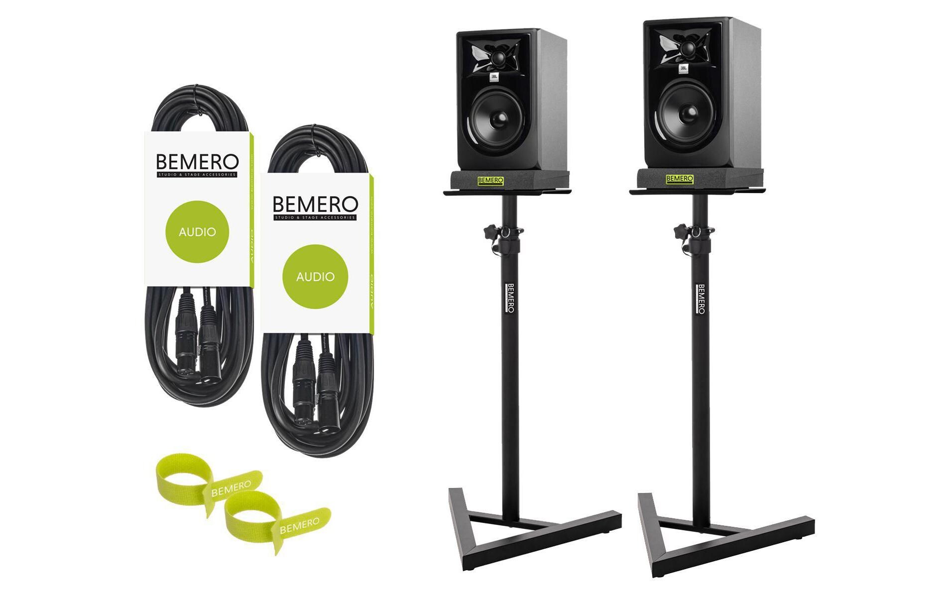 Studiomonitore LSR 305P MkII Kit 3 – Schwarz<br>Aktives Studiomonitor-Set mit Kabeln, Iso-Pads und Lautsprecherständern