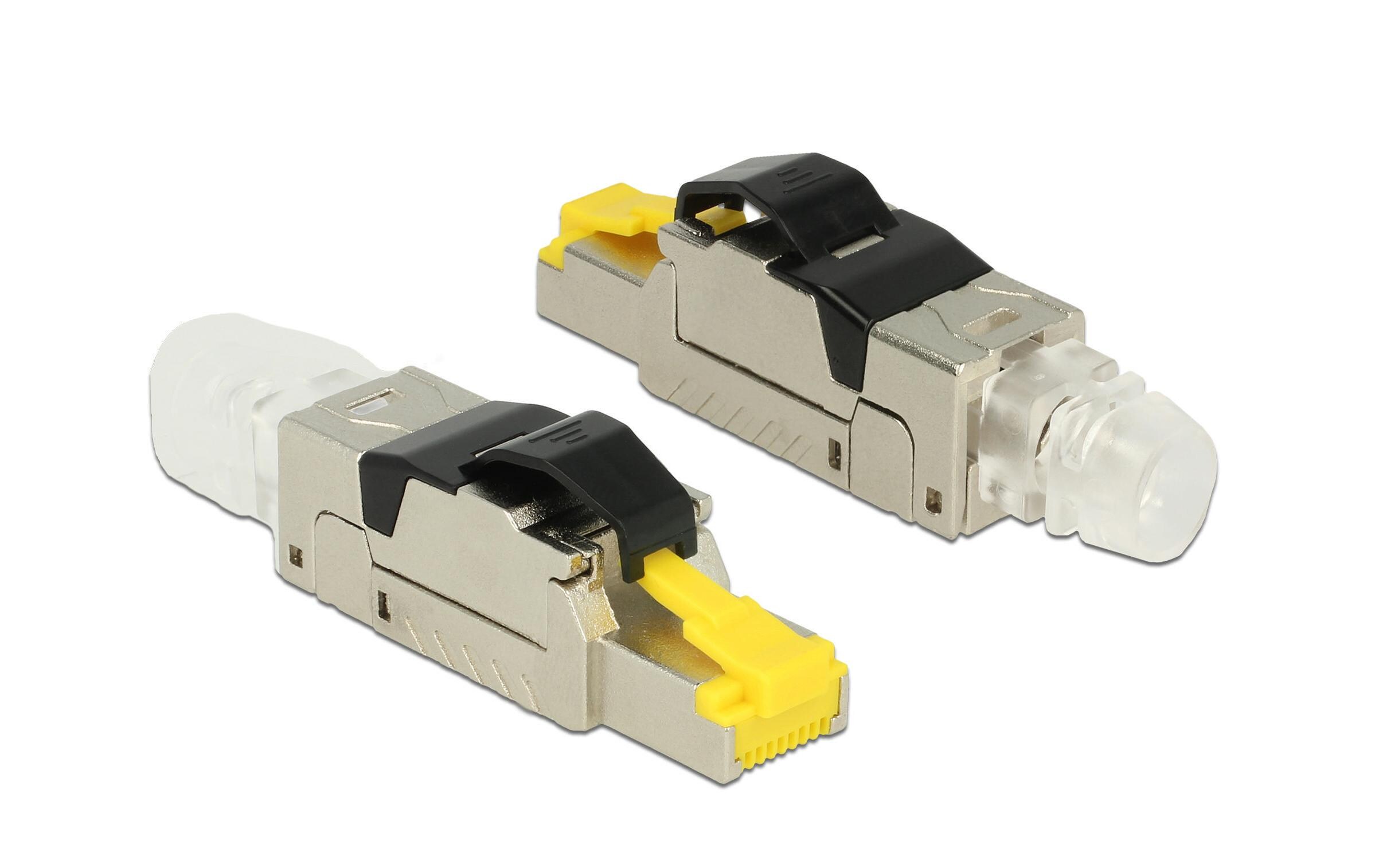 Stecker RJ45 Cat.8.1 Feldkonfektion, 1 Stück, AWG22-24Delock RJ45 Stecker feldkonfektionierbar Cat.8.1 Metall