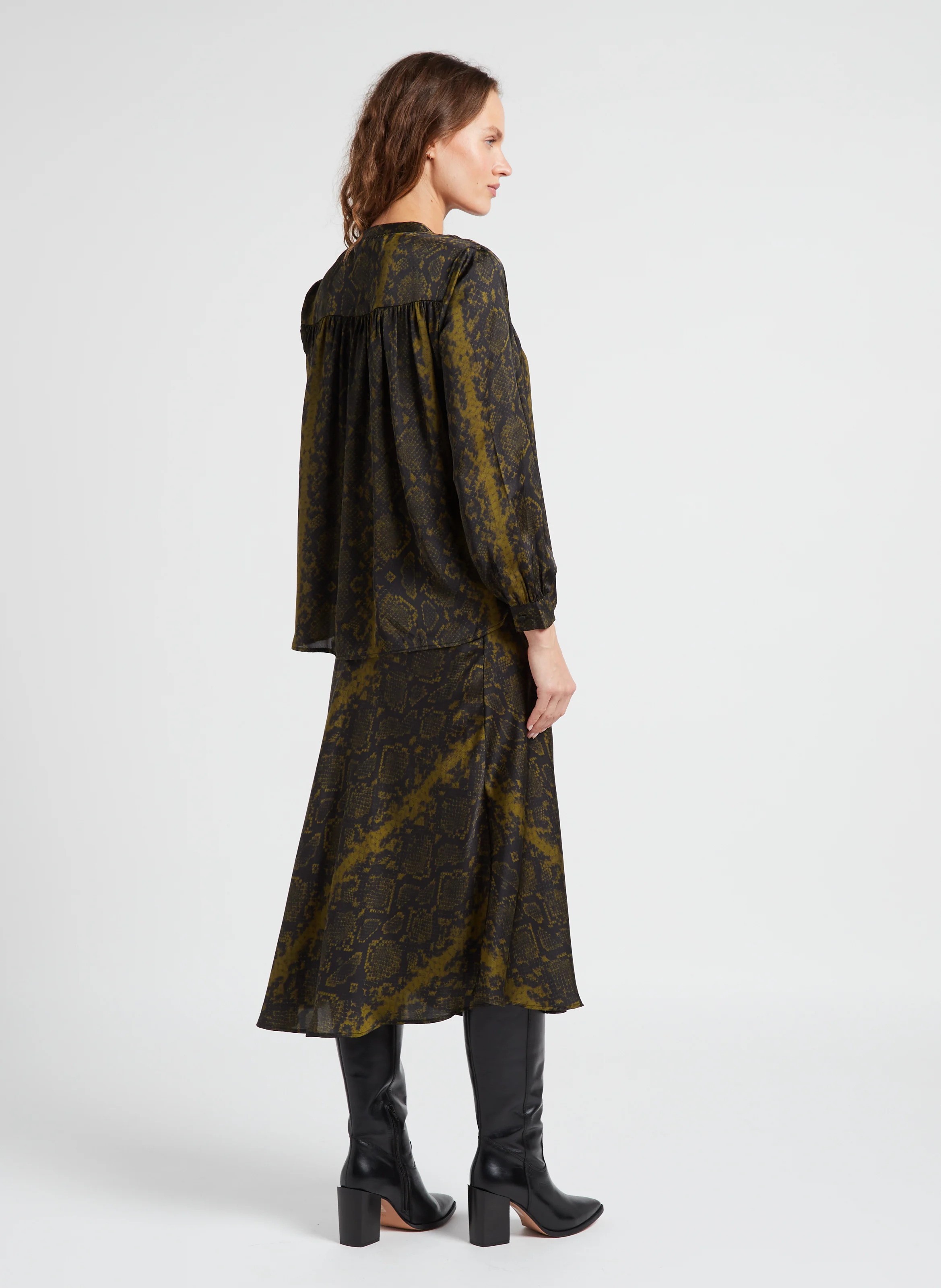 ARSO - Blouse col tunisien satinée | Noir