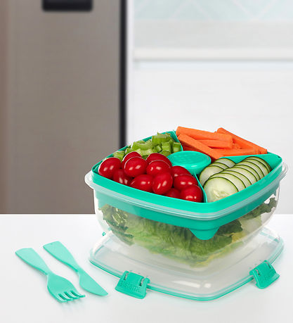 Sistema Madkasse m. Tilbeh?r - Salad Max - 1,63 l - Turkis