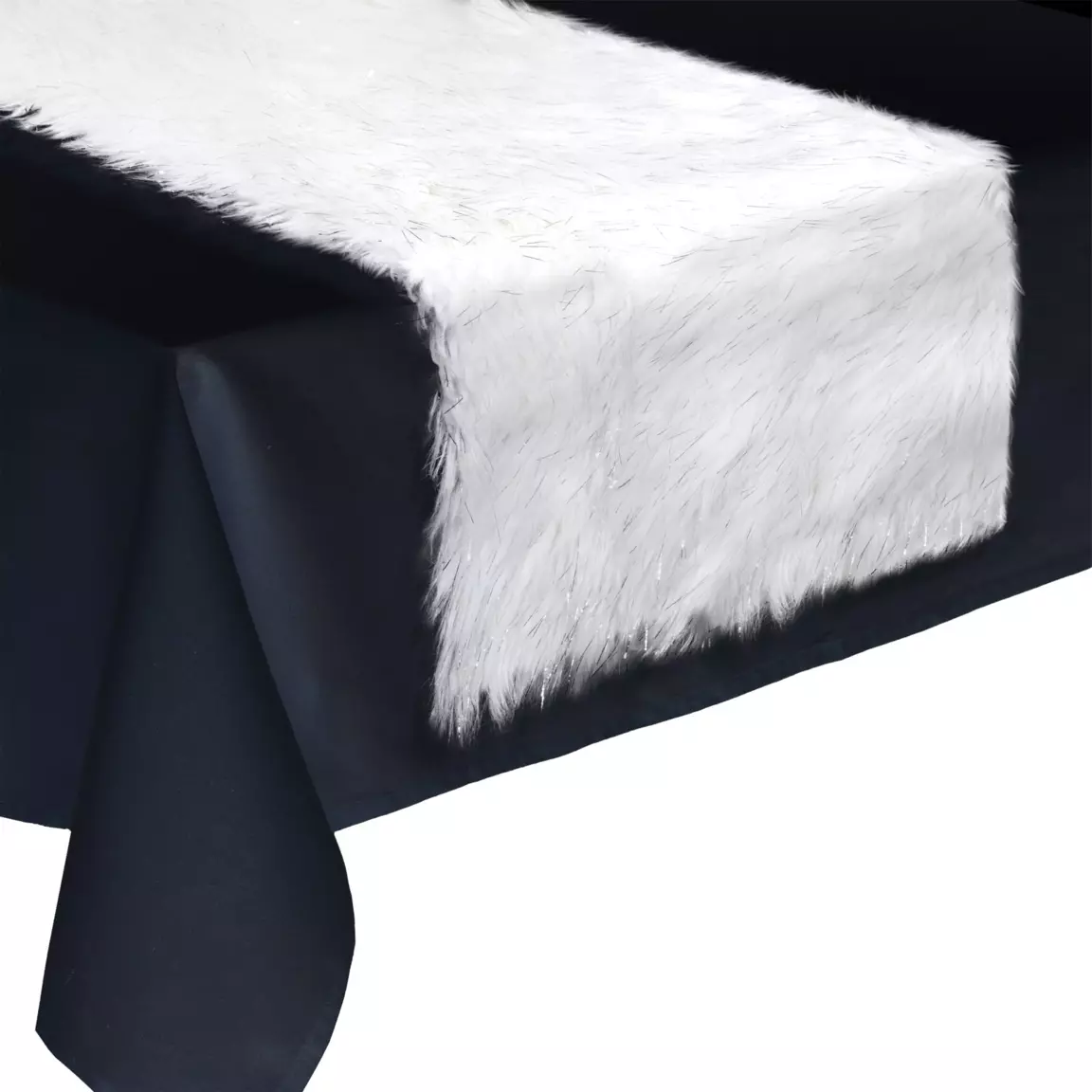 Chemin de table (150 x 45 cm) Fourrure Blanc