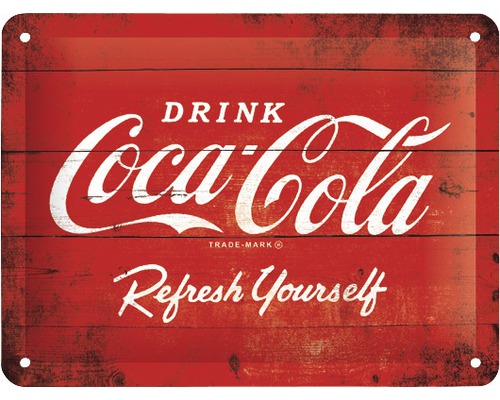 Blikken bord Coca-Cola logo 20x15 cm