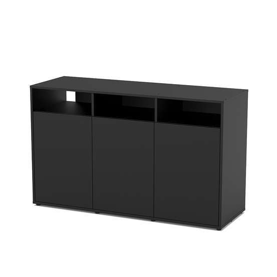 Meuble pour terrarium avec portes Noir L.132xP.45xH.80cm