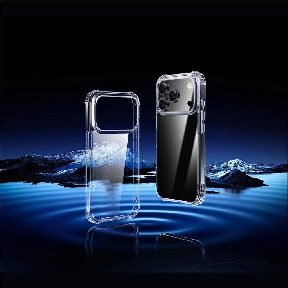 iPhone 17 Pro Hybrid Hülle TPU Bumper mit Acryl Rückseite   Air Cushion Fallschutz - Transparent