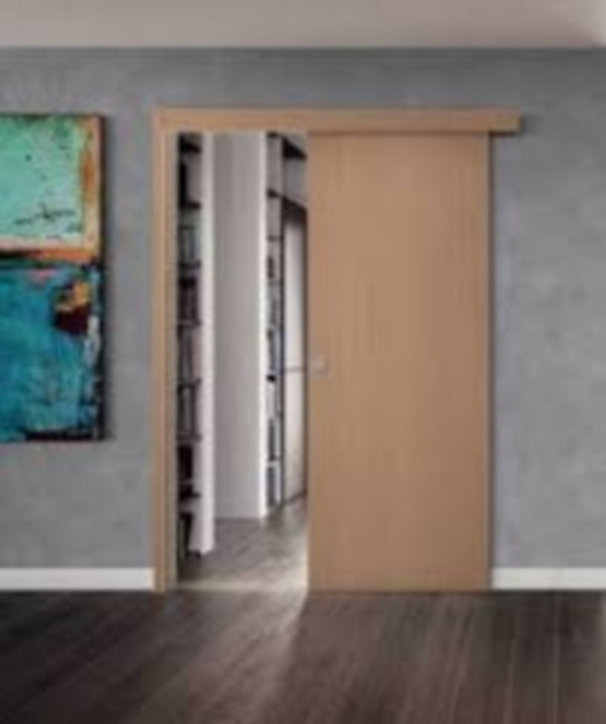 Système pour pose en applique porte bois ou verre