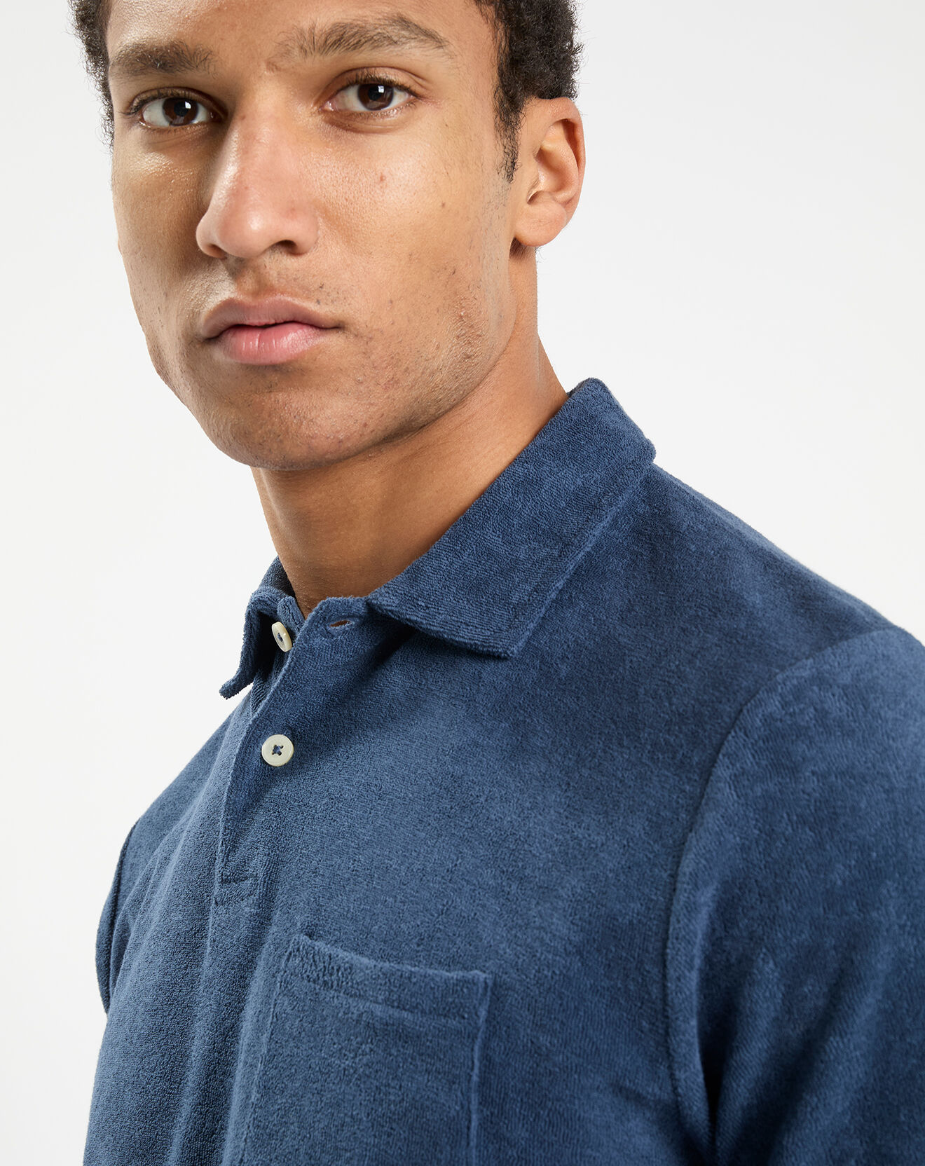 Hackett London Polo Regular Fit uni éponge bleu