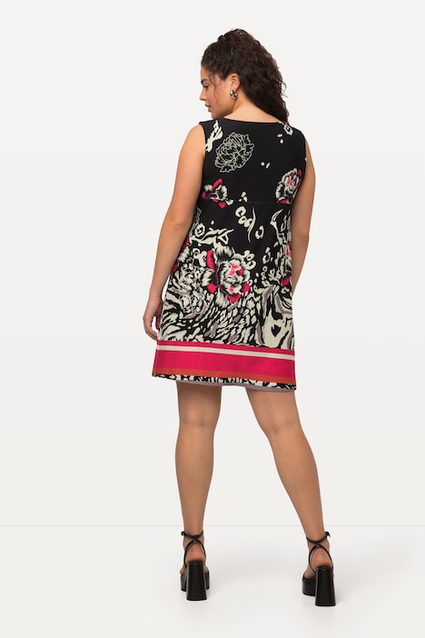 Jerseykleid, Quernaht, A-Linie, Rundhals, ärmellos