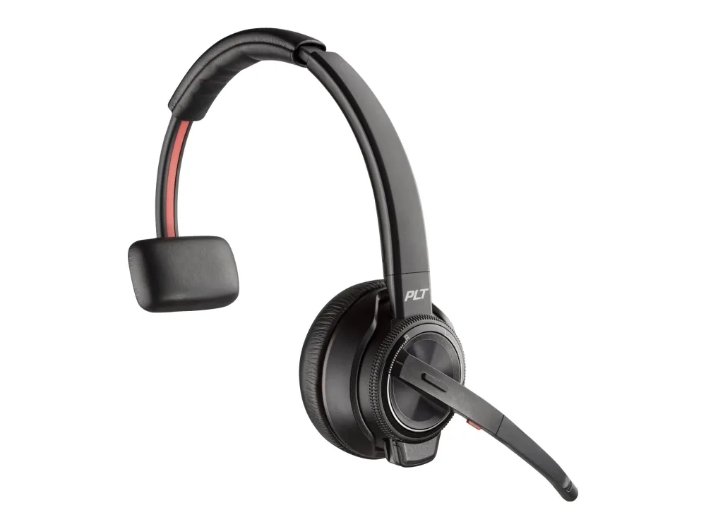 Poly Savi 8210-M - Savi 8200 series - headset - på øret - DECT / Bluetooth - trådløs - sort - Zoom Certified, Certified for Microsoft Teams