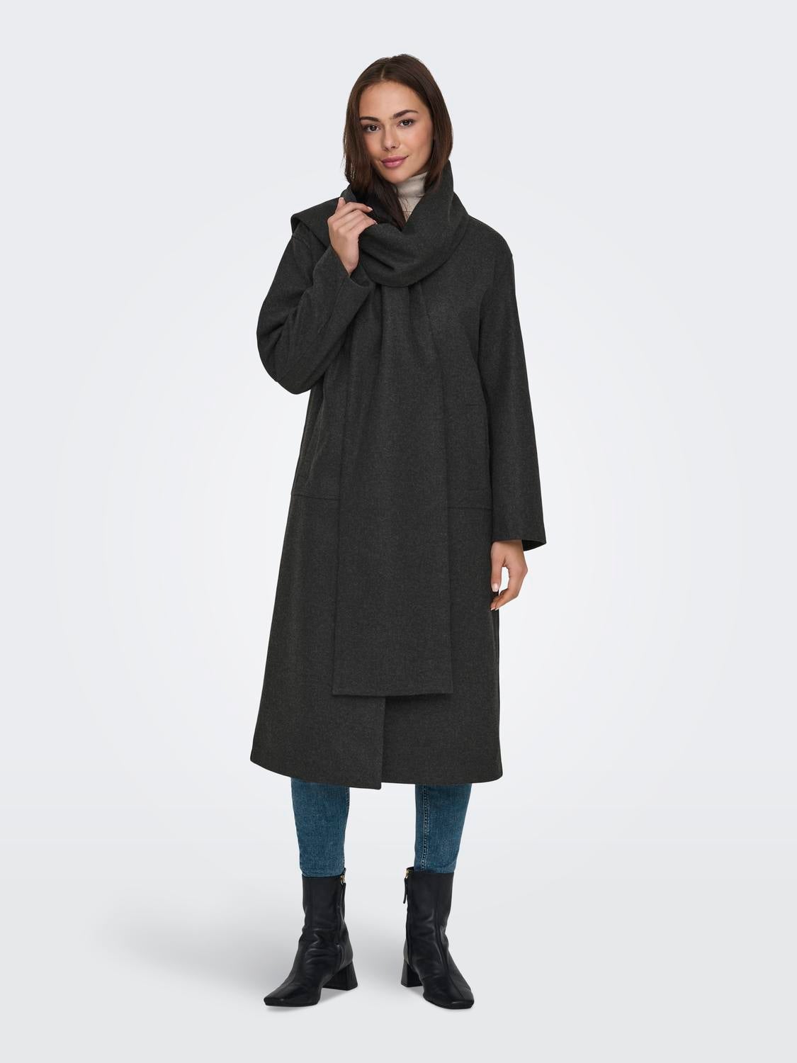 ONLELBA Mantel Dark Grey Melange