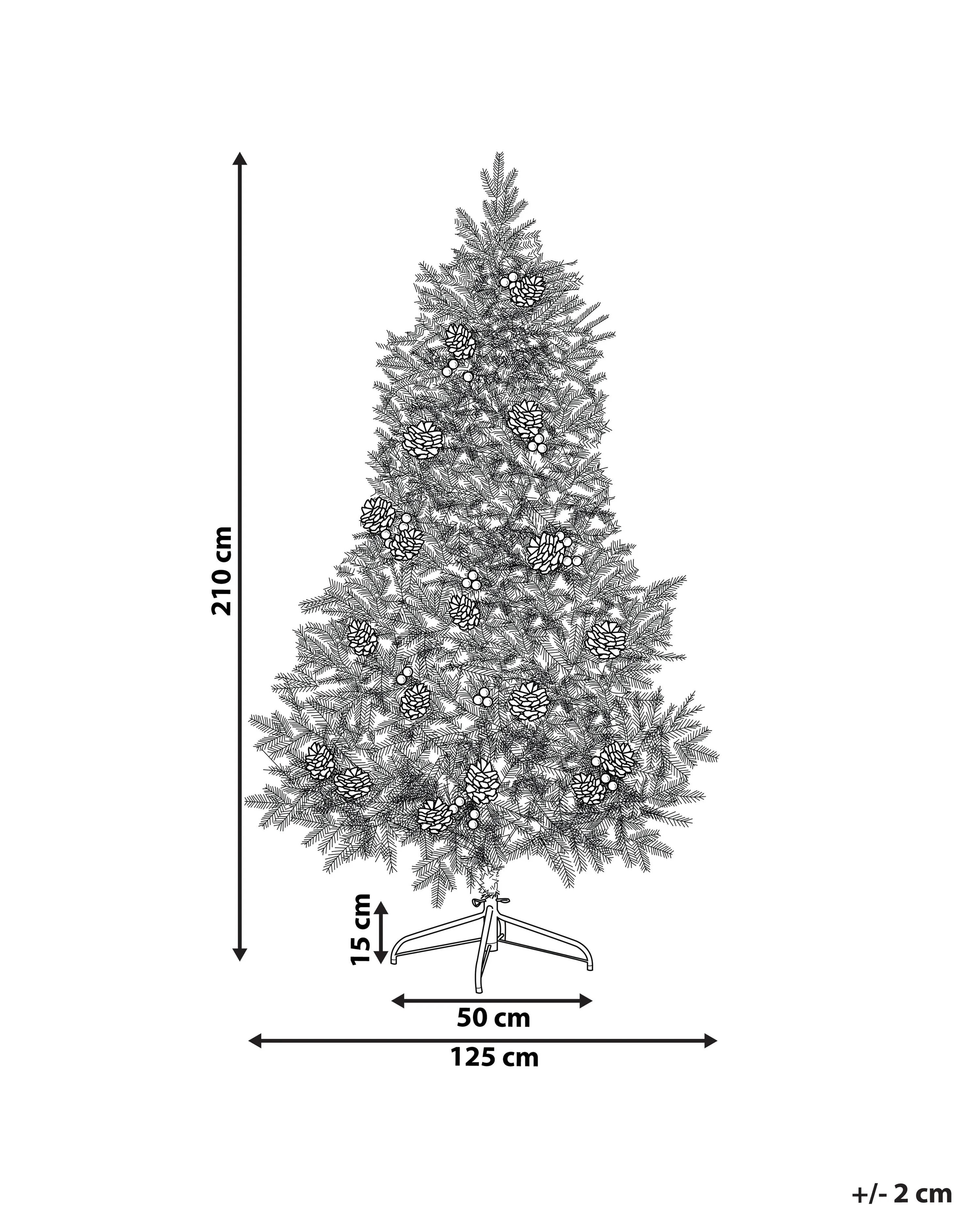 Kunstkerstboom LED PALOMAR 210 cm Groen