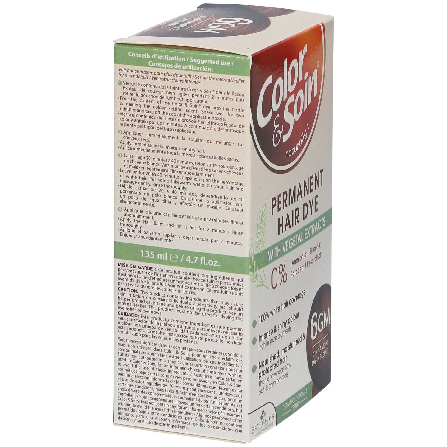 Les 3 Chênes Color & Soin Coloration 6GM Dunkelblond Zimt