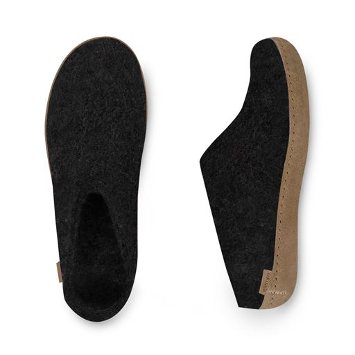 Glerups Slip-on Hjemmesko, Charcoal, 42