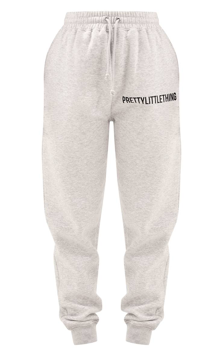 Gris Cendré Prettylittlething Joggers Taille Haute Avec Revers