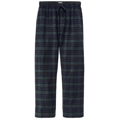 Herren-Flanellpyjama, Schwarz-Navy-Grün