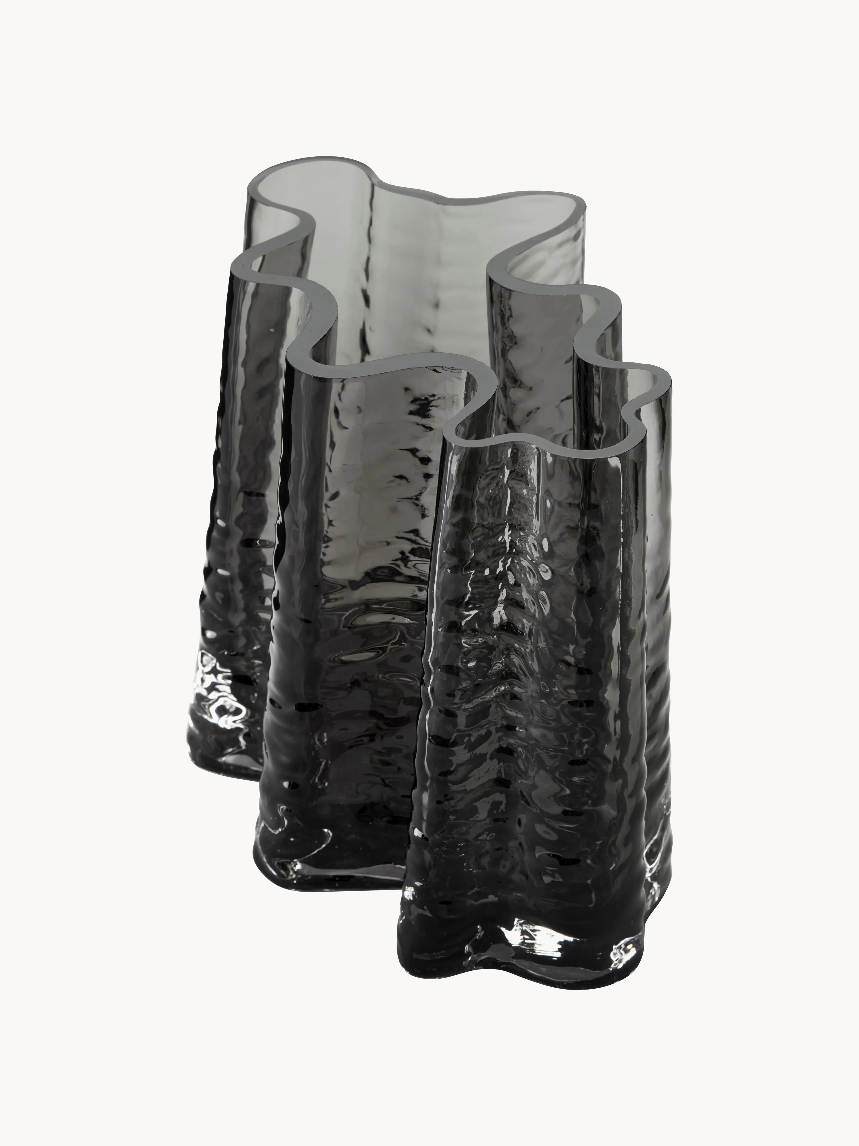 Mondgeblazen glazen vaas Gry met gestructureerde oppervlak, H 19 cm