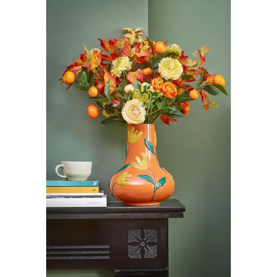 Mica Decorations Ava Vaas - H30 x Ø25 cm - Keramiek - Oranje