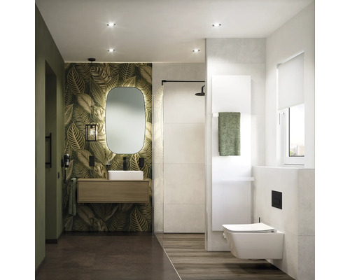 Jungborn wandclosetset THREE 52, diepspoel, open rand, wit, met toiletzitting en softclose-mechanisme