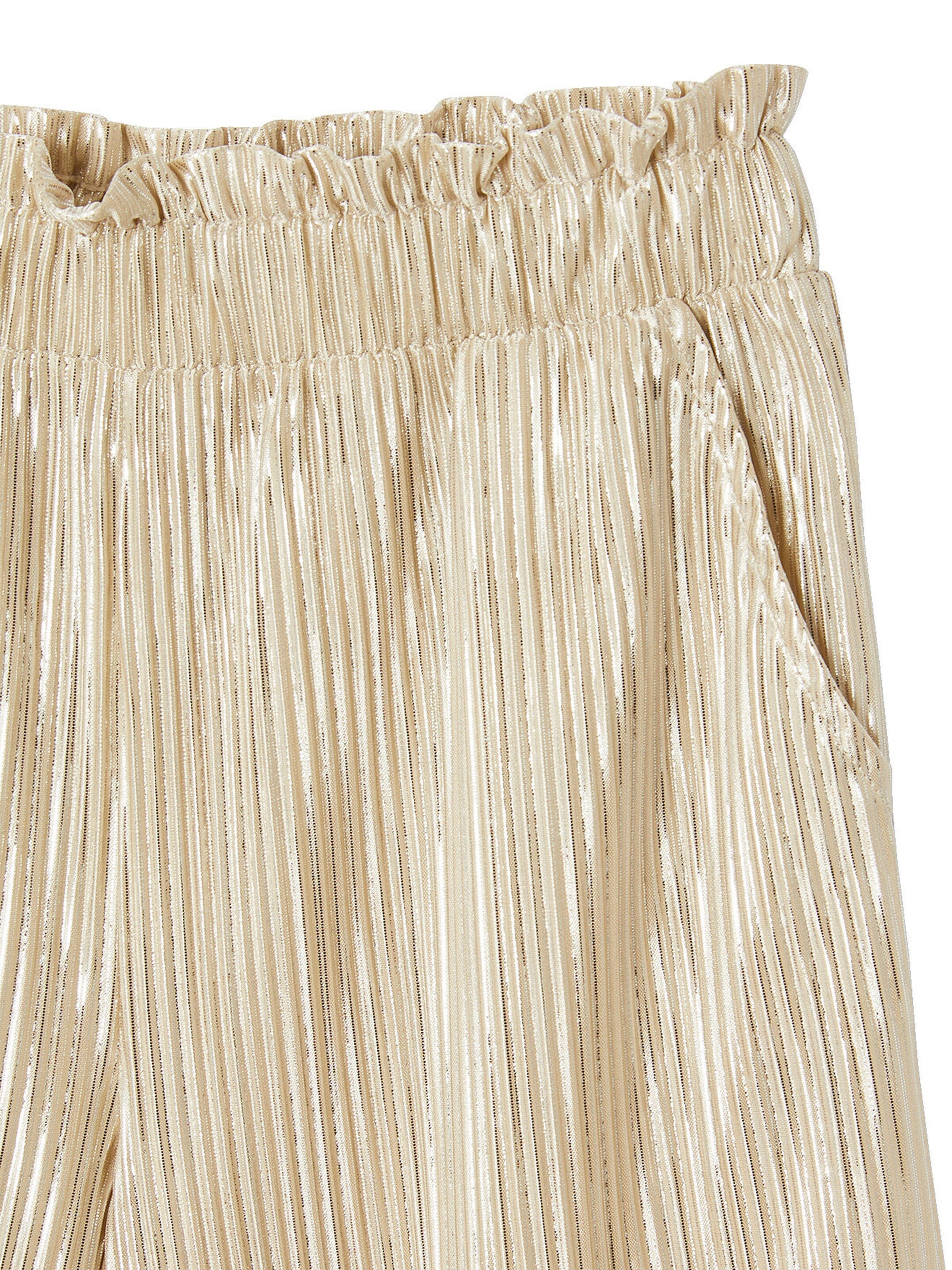 Vertbaudet Weite Mädchen Plisseehose mit Glanzeffekt gold
