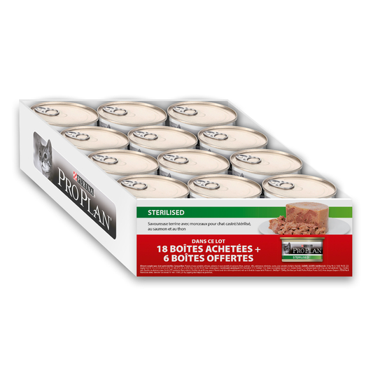 Boites Pro Plan pour chat stérilisé : 24x85gr