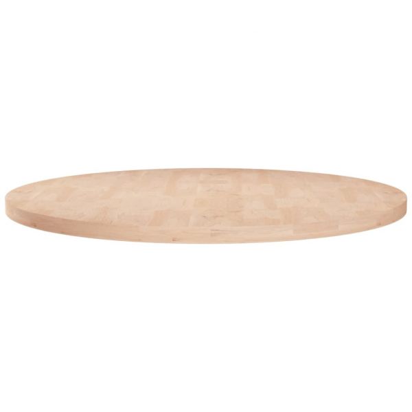 Tampo de Mesa Redondo Ø80x2,5 cm Carvalho Maciço Não Tratado - 342905