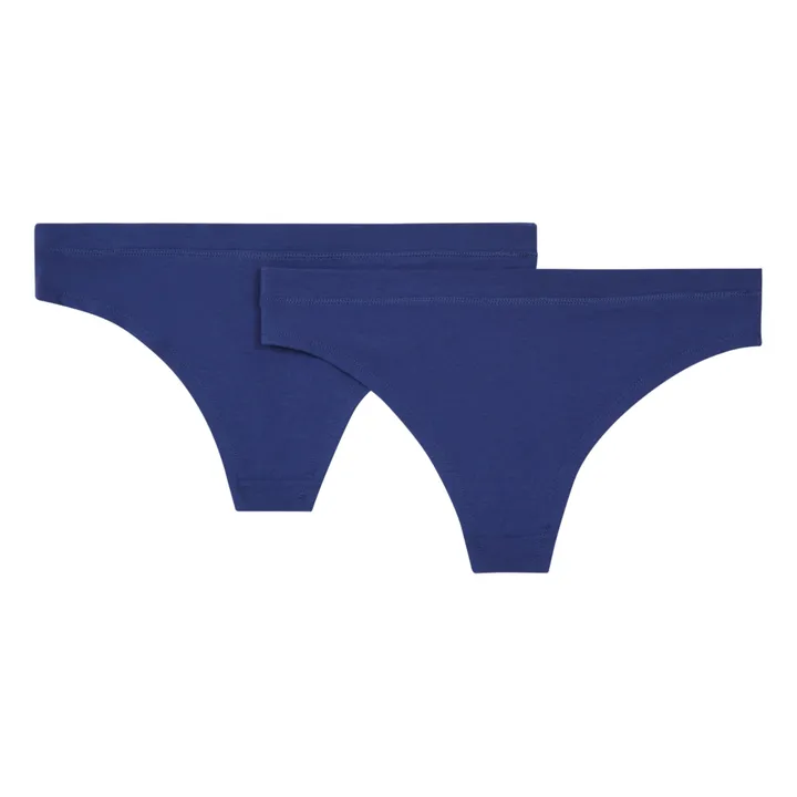 Organic Basics Lot de 2 Culottes Coton Bio Hipster | Bleu de mer