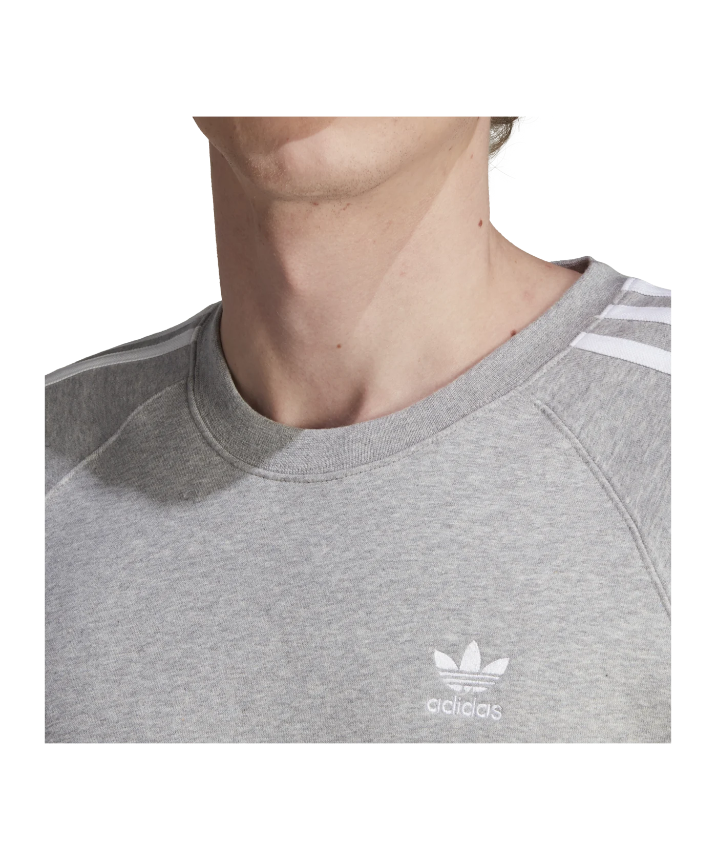 adidas Originals 3S Stripes Crew Sweatshirt Grau