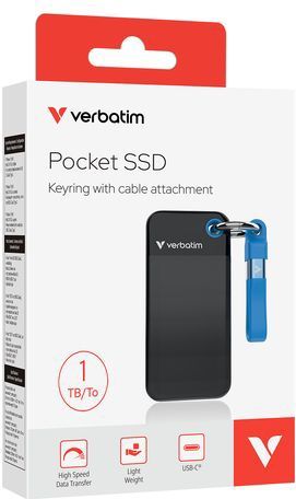 Verbatim - Pocket SSD - USB 3.2 Gen 2 - Zwart - 58 gram - 10 Gbps
