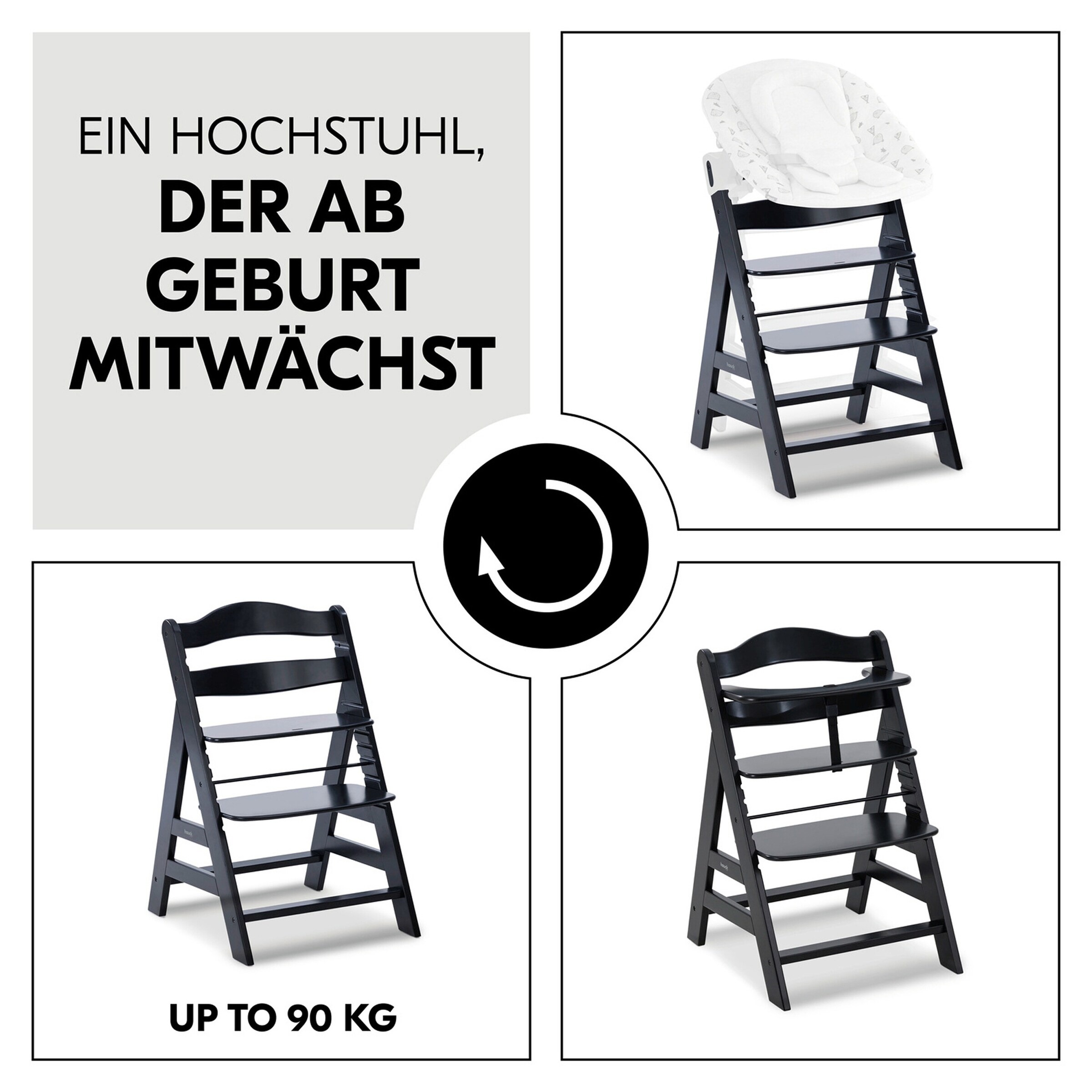 Hauck Hochstuhl Alpha + black