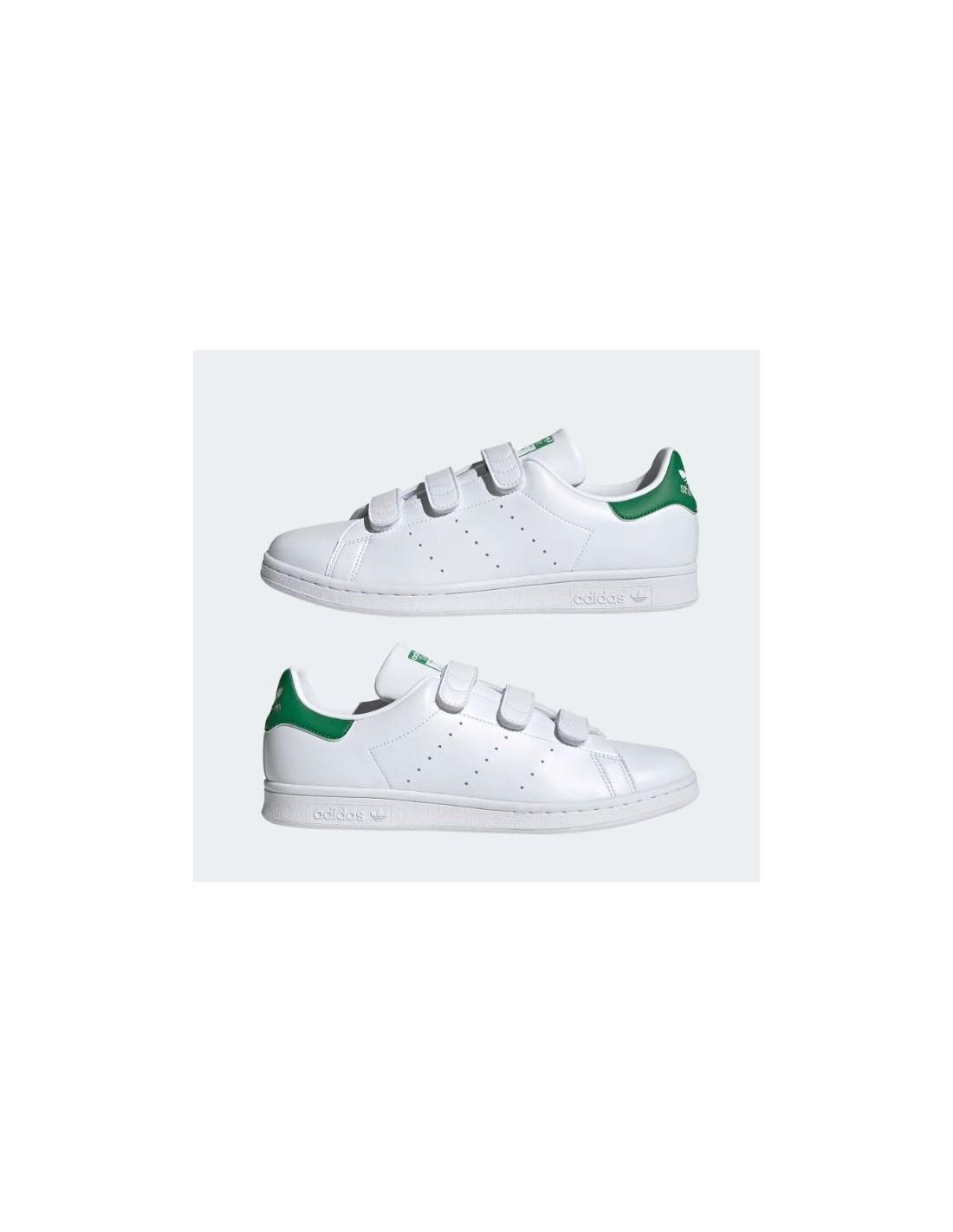 adidas Sneakers Mixte Stan Smith CF Vegan Blanc/Vert