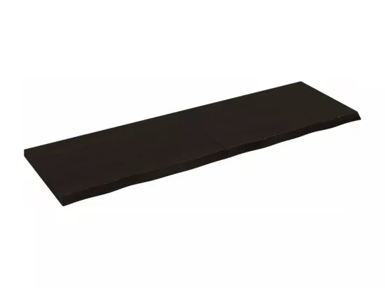 Comptoir de salle de bain marron foncé bois massif traité