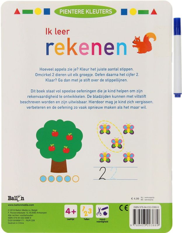 Boek - Hoeveel Appels Zie Je? - Oefeningen - Kinderen - Uitwisbaar